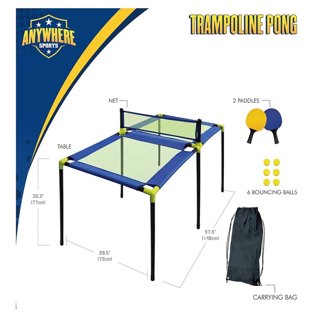 Trampoline ping pong table